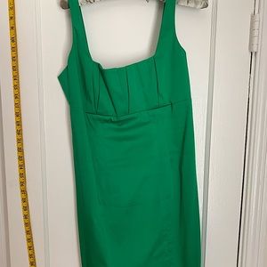 Green sleeveless dress knee length
